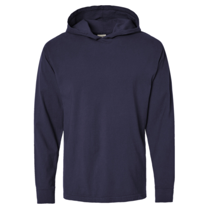 Unisex Garment-Dyed Jersey Hooded Long Sleeve T-Shirt Thumbnail