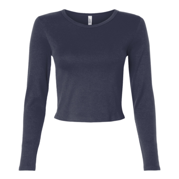 Women's Baby Rib Long Sleeve Cropped Tee Thumbnail