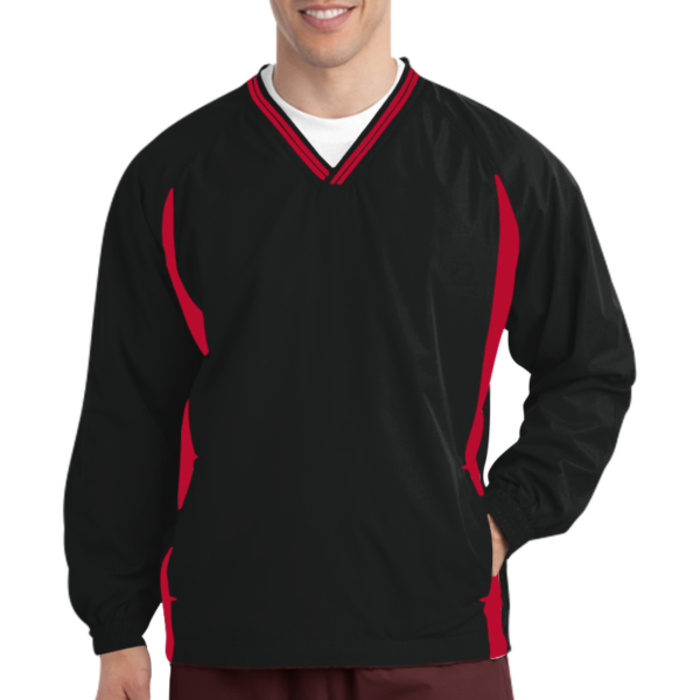 Tipped V Neck Raglan Wind Shirt Thumbnail
