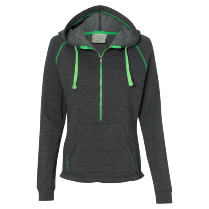 Women's Triblend Half-Zip Hooded Sweatshirt Thumbnail