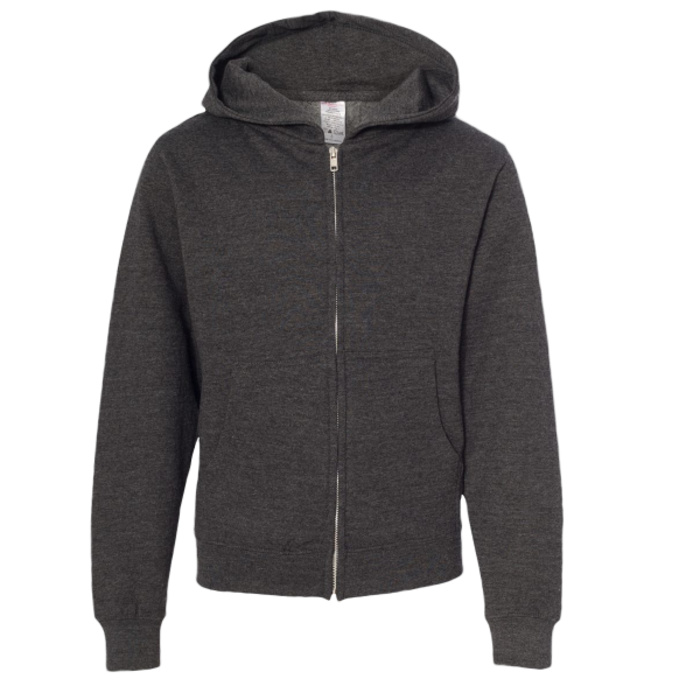 Youth Midweight Full-Zip Hooded Sweatshirt Thumbnail