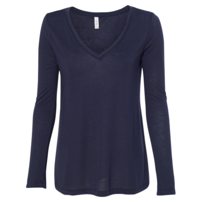 Women's Flowy Long Sleeve V-Neck Tee Thumbnail