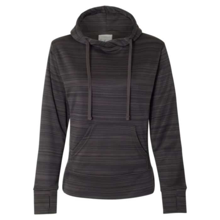 Women's Odyssey Striped Performance Fleece Lapover Hooded Sweatshirt Thumbnail