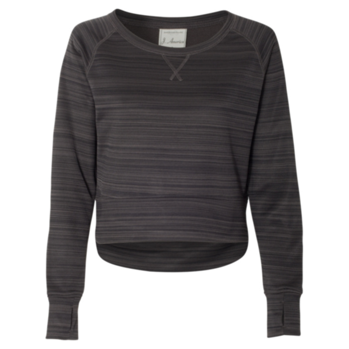 Women's Odyssey Striped Performance Fleece Hi-Low Crewneck Sweatshirt Thumbnail