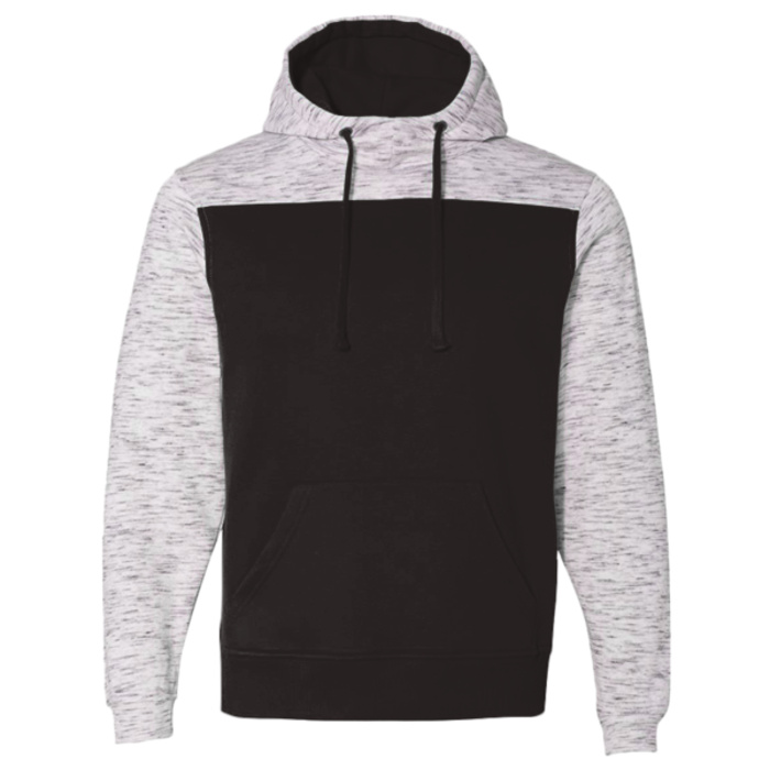 Men's Mélange Fleece Colorblocked Hooded Sweatshirt Thumbnail
