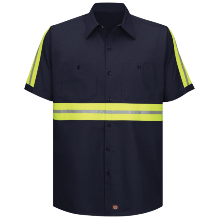 Men's Enhanced Visibility Short Sleeve Cotton Work Shirt Thumbnail