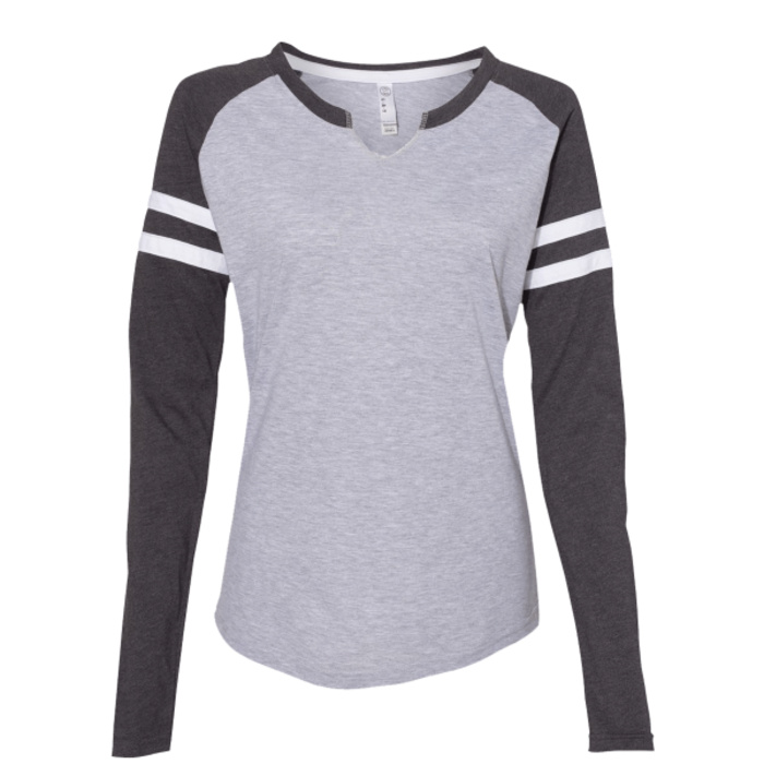 Women's Fine Jersey Mash Up Long Sleeve T-Shirt Thumbnail