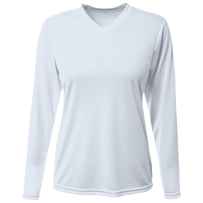 Women's USA-Made Deep V-Neck Long Sleeve T-Shirt Thumbnail