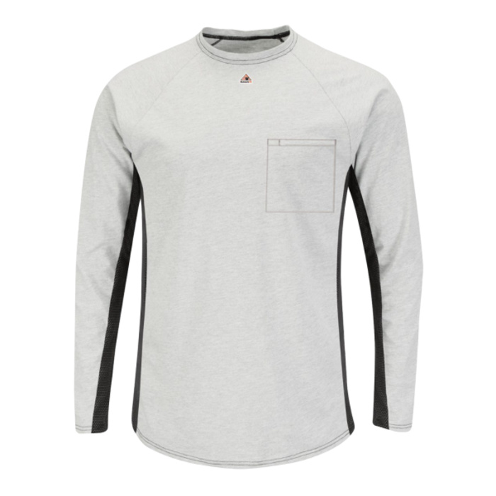 Men's Long Sleeve FR Two-Tone Base Layer with Concealed Chest Pocket - EXCEL FR Thumbnail