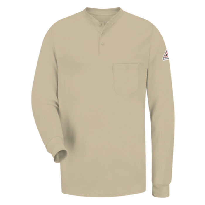Men's Long Sleeve Tagless Henley Shirt Thumbnail