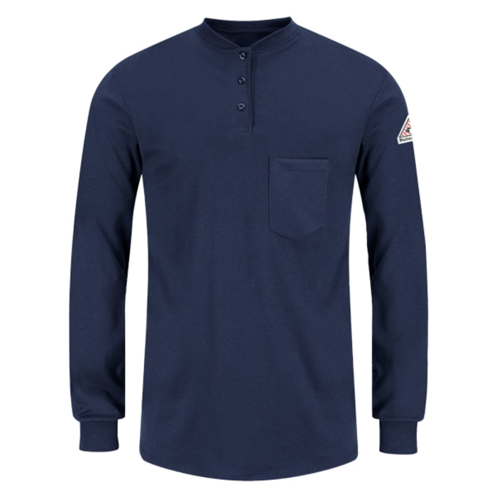 Women's Long Sleeve Tagless Henley Shirt Thumbnail