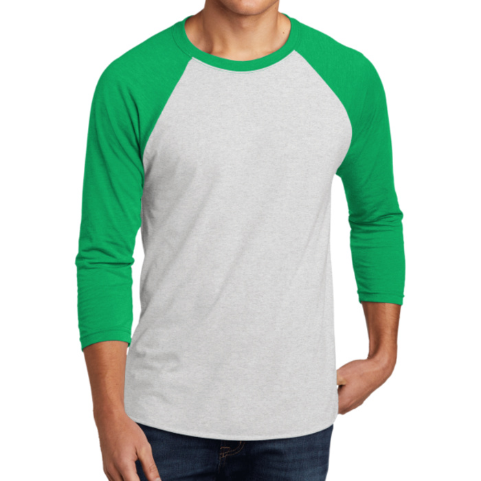 Adult Tri Blend 3/4 Sleeve Raglan Tee Thumbnail