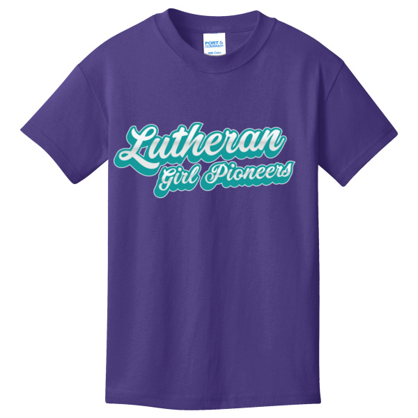 Teal Script  - Youth Core Cotton Tee Thumbnail