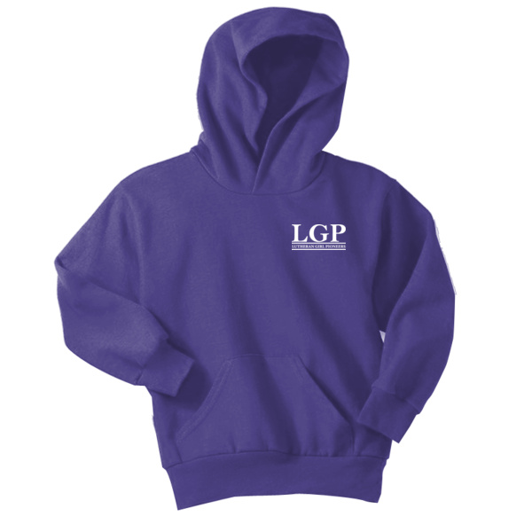 White - LGP Youth Core Fleece Pullover Hooded Sweatshirt Thumbnail