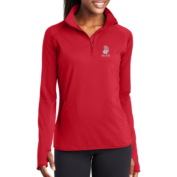Trojan Logo - Women's Sport Wick ® Stretch 1/4 Zip Pullover Thumbnail