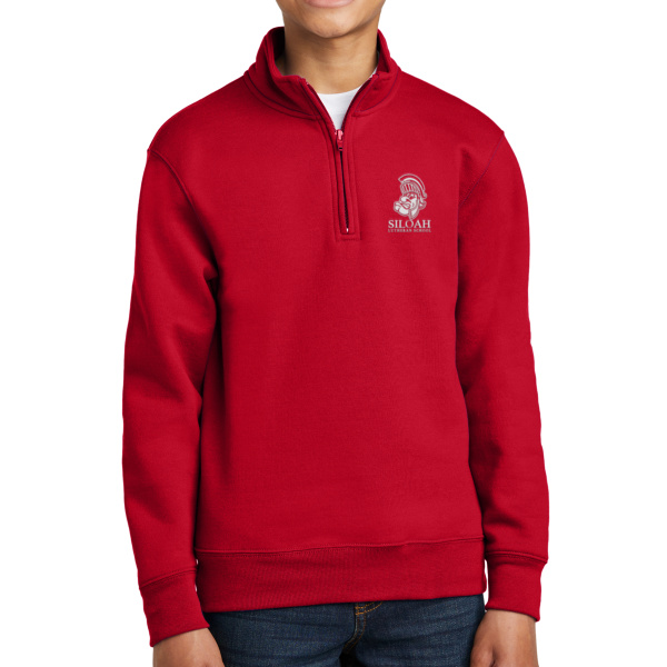 Trojan Logo - Youth Core Fleece 1/4 Zip Pullover Sweatshirt Thumbnail
