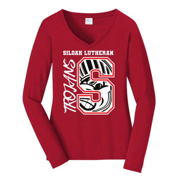 Trojan Roar Alt - Women's Long Sleeve Fan Favorite V Neck Tee Thumbnail