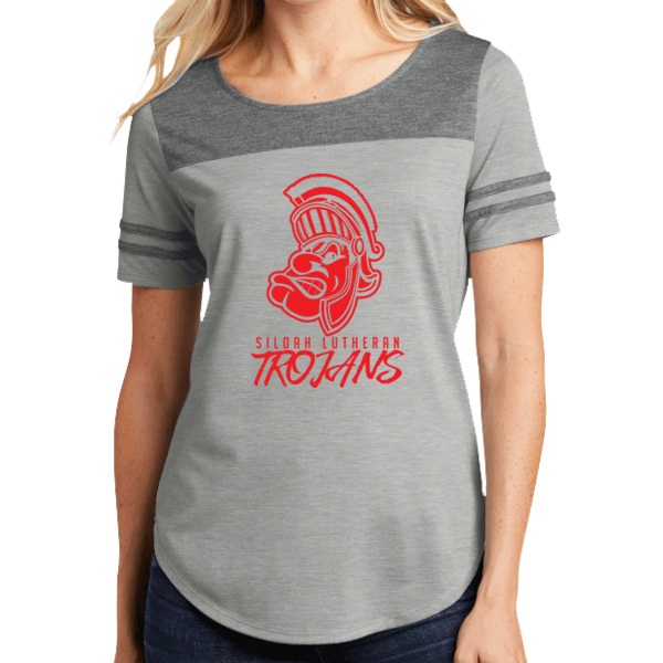 Trojan Roar - Women's PosiCharge ® Tri Blend Wicking Fan Tee Thumbnail