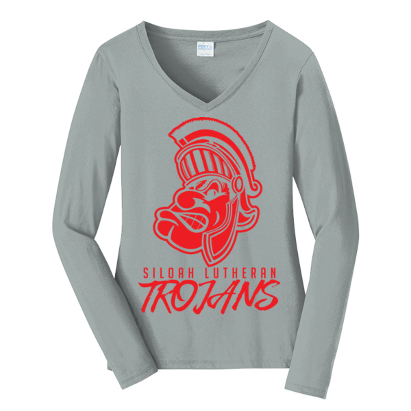Trojan Roar - Women's Long Sleeve Fan Favorite V Neck Tee Thumbnail