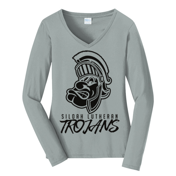 Trojan Roar - Women's Long Sleeve Fan Favorite V Neck Tee Thumbnail