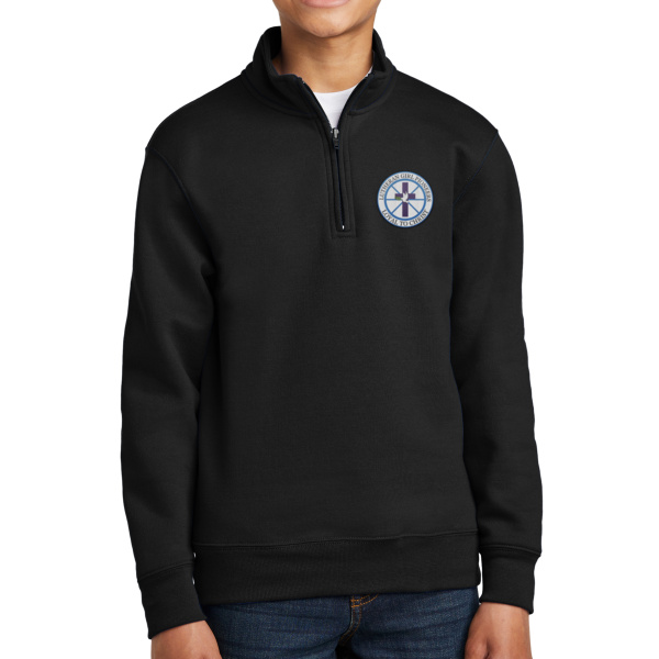 Traditional Logo Embroidered - Youth Core Fleece 1/4 Zip Pullover Sweatshirt Thumbnail