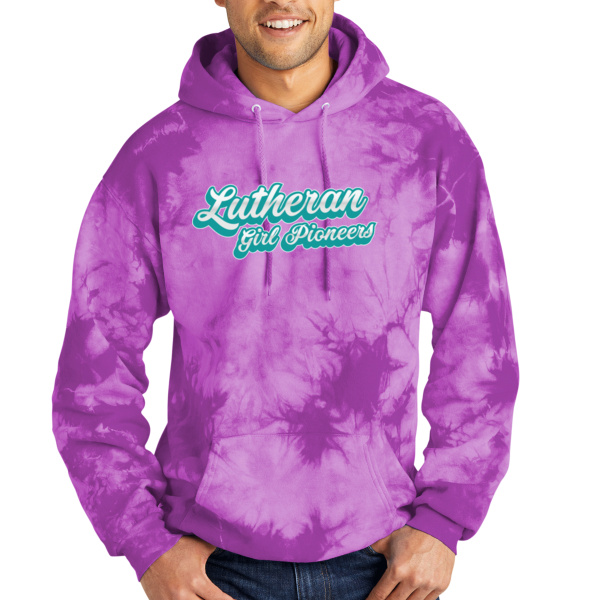 Teal Script- LGP - Crystal Tie Dye Pullover Hoodie Thumbnail