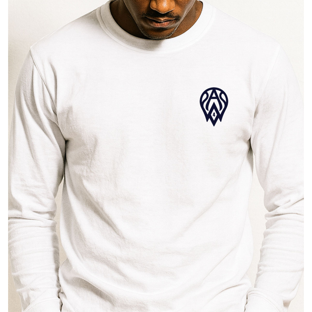 AW4 Navy Logo - Heavyweight Long Sleeve Tee Thumbnail