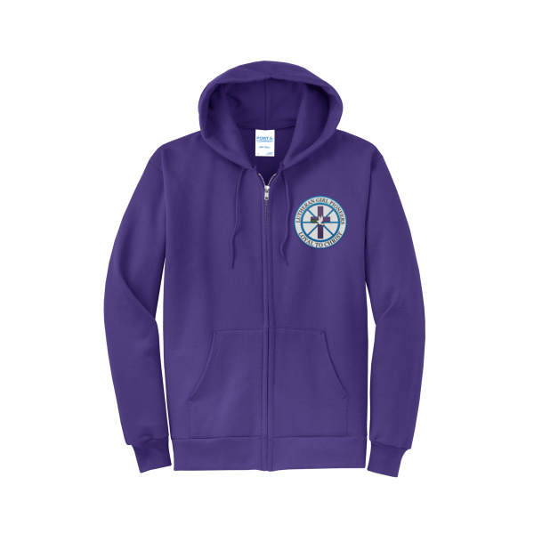 Traditional Logo Embrodiered  - Core Fleece Full Zip Hooded Sweatshirt Thumbnail