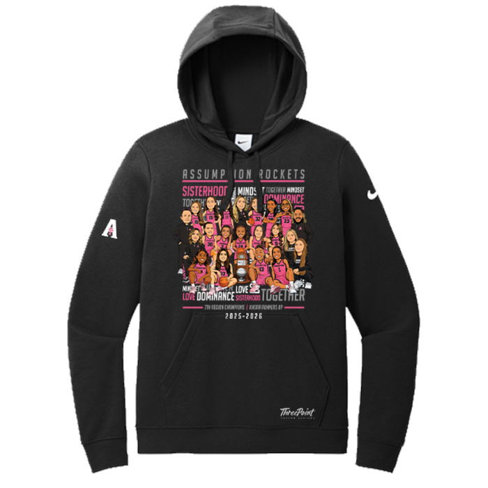 Team Caricature  - Women's Club Fleece Sleeve Swoosh Pullover Hoodie Thumbnail