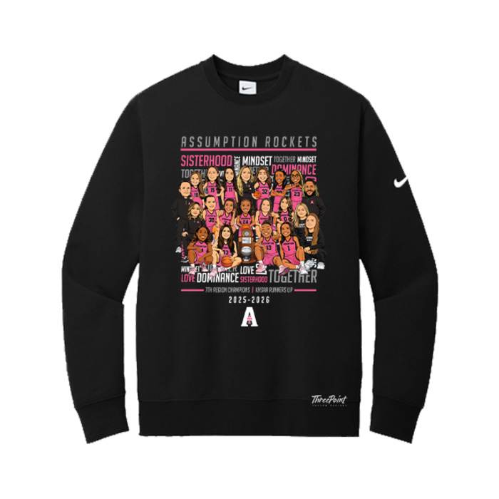 Team Caricature  - Club Fleece Sleeve Swoosh Crew Thumbnail