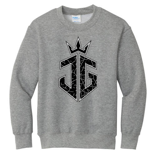 Black - Youth Core Fleece Crewneck Sweatshirt Thumbnail