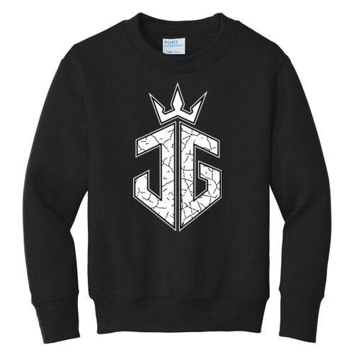 White - Youth Core Fleece Crewneck Sweatshirt Thumbnail