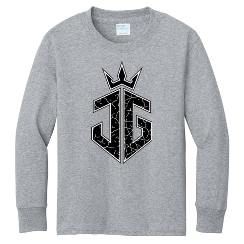 Black - Youth Long Sleeve Core Cotton Tee Thumbnail