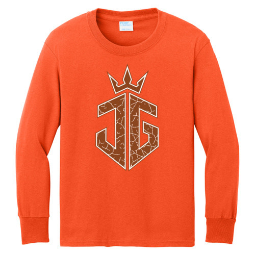Brown - Youth Long Sleeve Core Cotton Tee Thumbnail