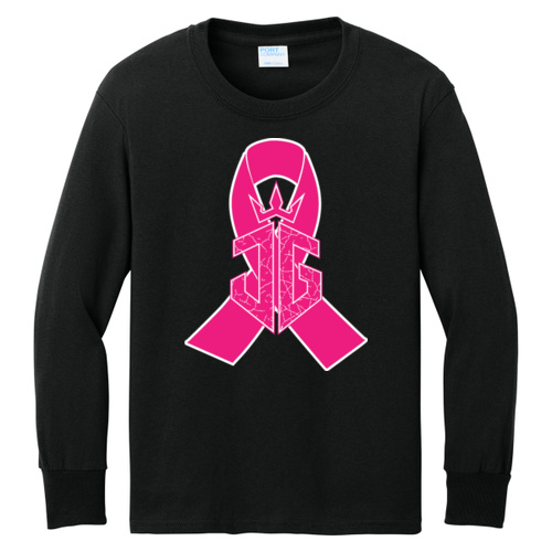 Pink - Youth Long Sleeve Core Cotton Tee Thumbnail