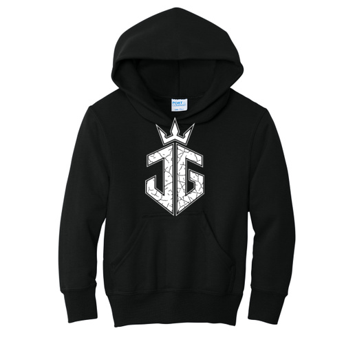 White - Youth Core Fleece Pullover Hooded Sweatshirt Thumbnail