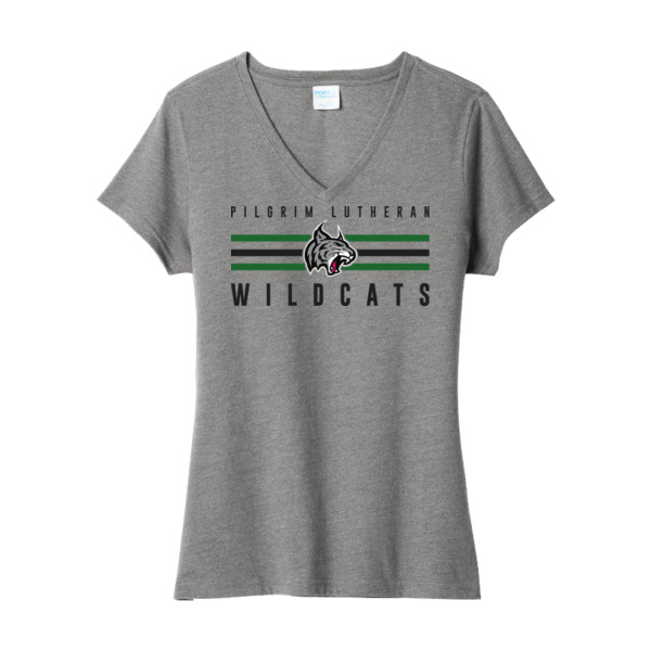 Wildcat Strips Dark  - Women's Fan Favorite Blend V Neck Tee Thumbnail
