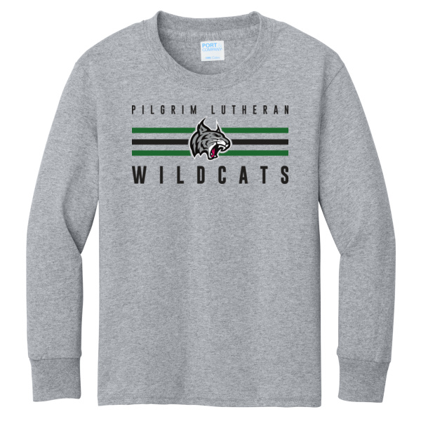 Wildcat Strips Dark  - Youth Long Sleeve Core Cotton Tee Thumbnail