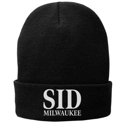 SID Embroidered  - Fleece Lined Knit Cap Thumbnail